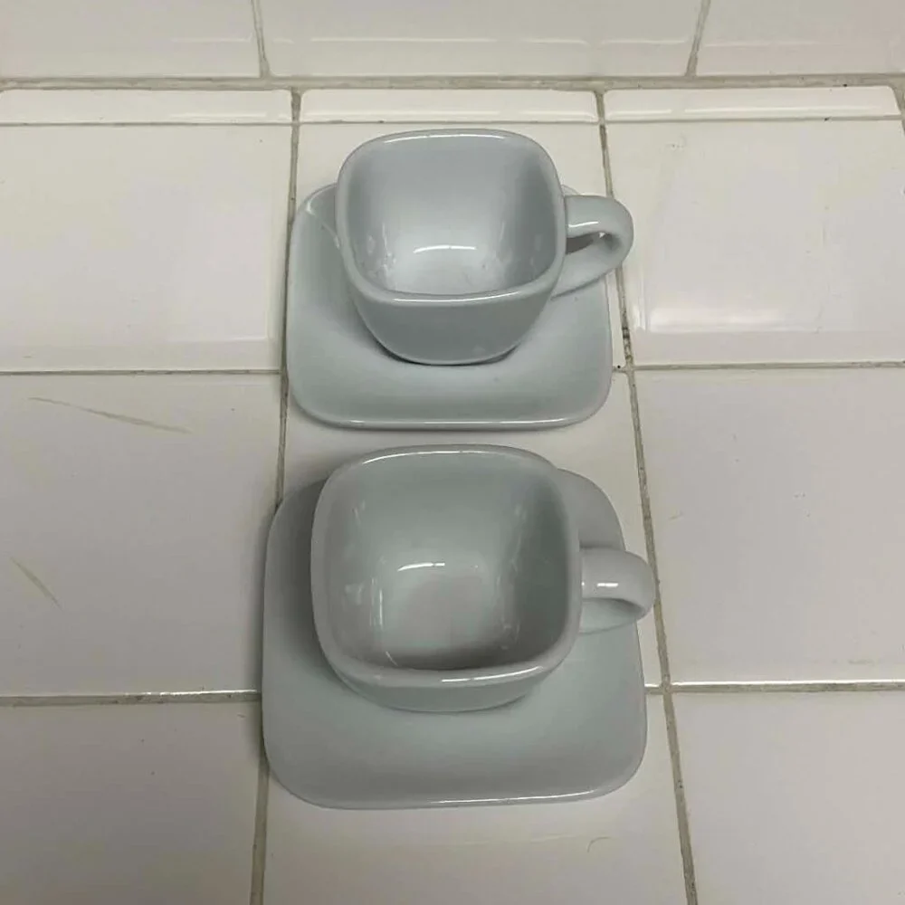 Crate & Barrel cups and saucers